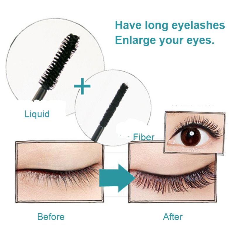 4D Silk Fiber Long Thick Curling Black Mascara Makeup Waterproof Eyelashes Extension Make up Products
