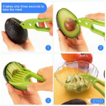 1PC 3 In 1 Avocado Slicer Shea Corer Butter Fruit Peeler Cutter Pulp Separator Plastic Knife Kitchen Vegetable Fruit Tools