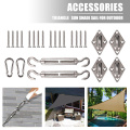 Sun Shade Sail Canopy Accessory 24pcs/set 304 Stainless Steel Hardware Kit Turnbuckle Pad Eye Carabiner Clip Hook Screws Silver