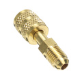 Copper Air Conditioner R410a Connector Adapter 1/4 inch Male to 5/16" SAE Female Brass Charging Hose to Vacuum Pump
