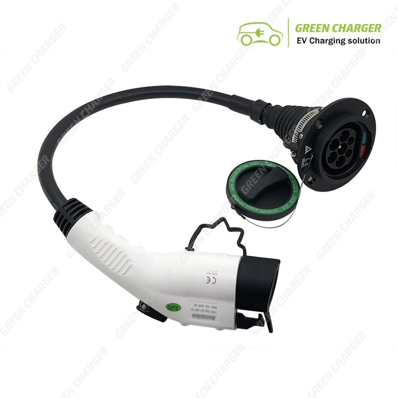 Duosida Adapter Type2 Male Socket to J1772 Type 1 Plug 32A EV Car Connector Electric Vehicle Charging Cable
