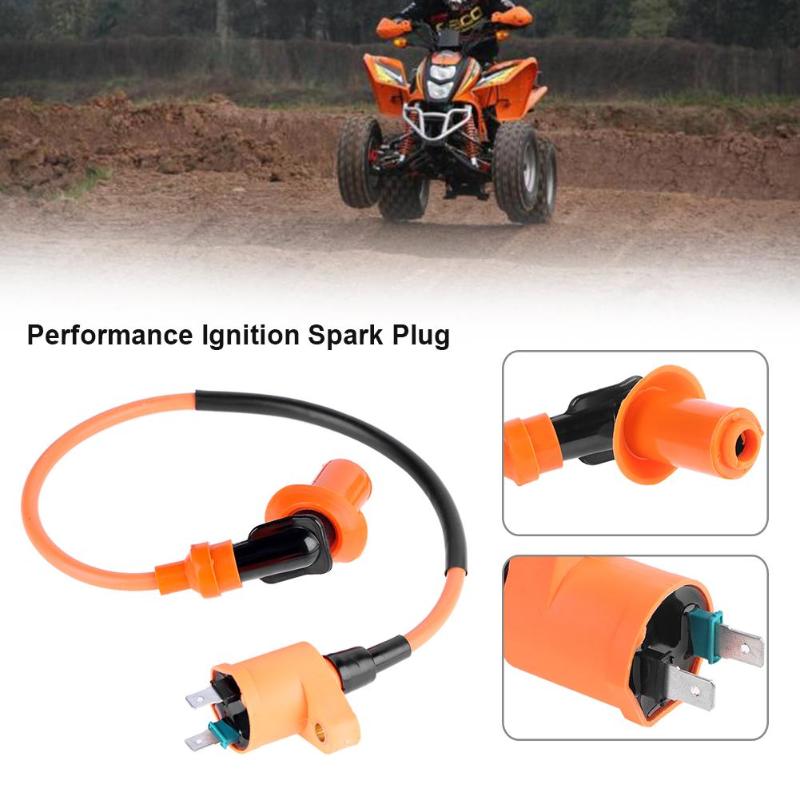 VODOOL Performance Motorcycle Ignition Spark Plug Coil Wire Cable Motorbike Styling For GY6 50cc 125cc 150cc Scooter Moped Kart