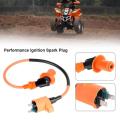 VODOOL Performance Motorcycle Ignition Spark Plug Coil Wire Cable Motorbike Styling For GY6 50cc 125cc 150cc Scooter Moped Kart