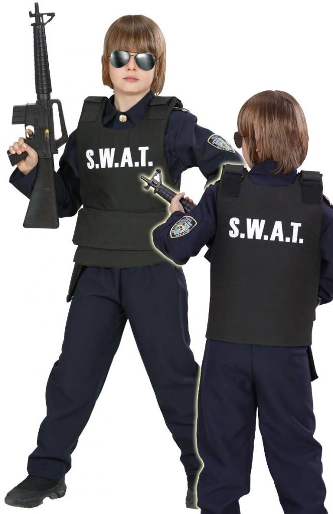 Kids Police Swat Bulletproof Vest & Swat Cap Hat Costume Fancy Dress Outfit 3-9years children policeman costume