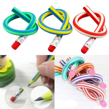 1PCS Bendy Flexible Soft Pencil With Eraser Stationery Student Rubber Lead Pencils School Office Supplies Random Color