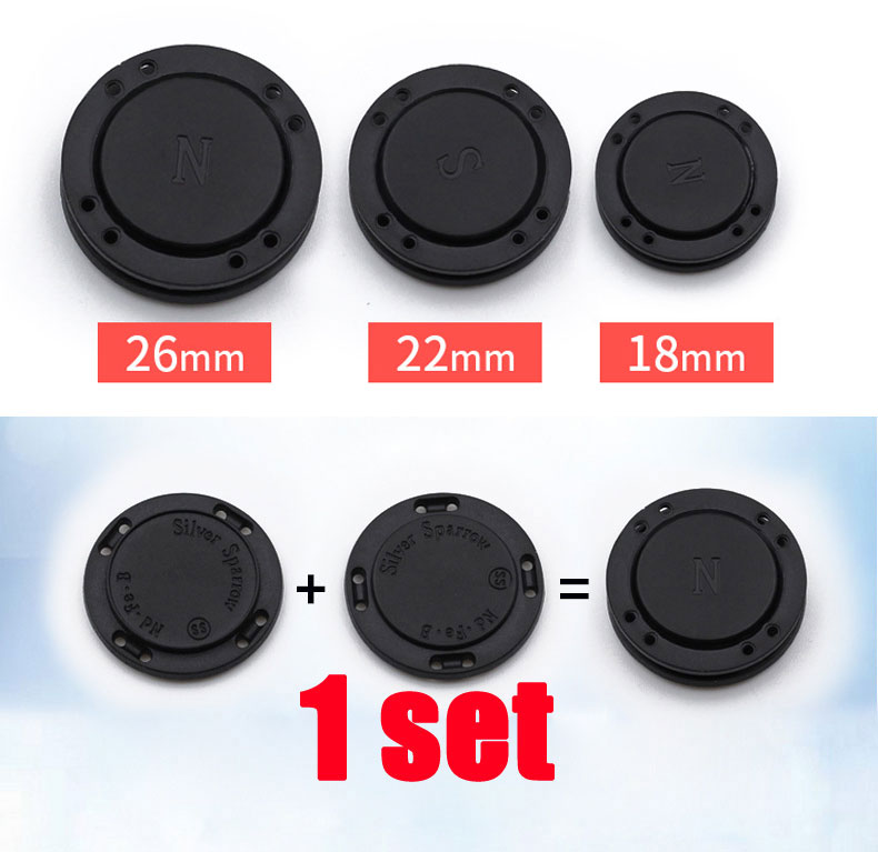 3SET/bag QJH Hidden Metal Magnetic Button Snap Magnet Fastener Handbag Clasp Bag Purse Hand DIY Sewing Buttons 18mm 22mm 26mm