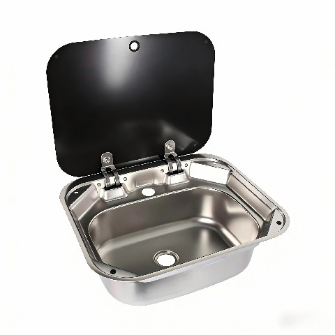 stainless steel sink with a cover