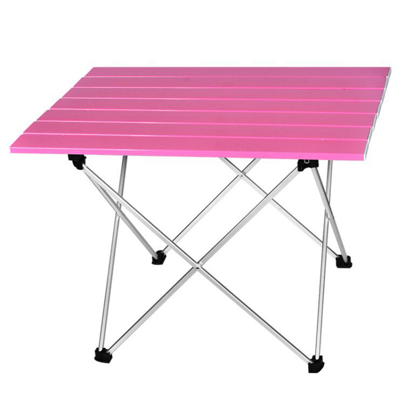 Portable Outdoor BBQ Camping Picnic Aluminum Alloy Folding Table Lightweight Light Color Stocked 5 Colors Mini Rectangle Table