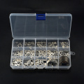 225PCS 304 Stainless Steel E Clip Washer Assortment Kit 1.5-15mm 2 3 3.5 10mm Circlip retaining ring for shaft fastener hardware