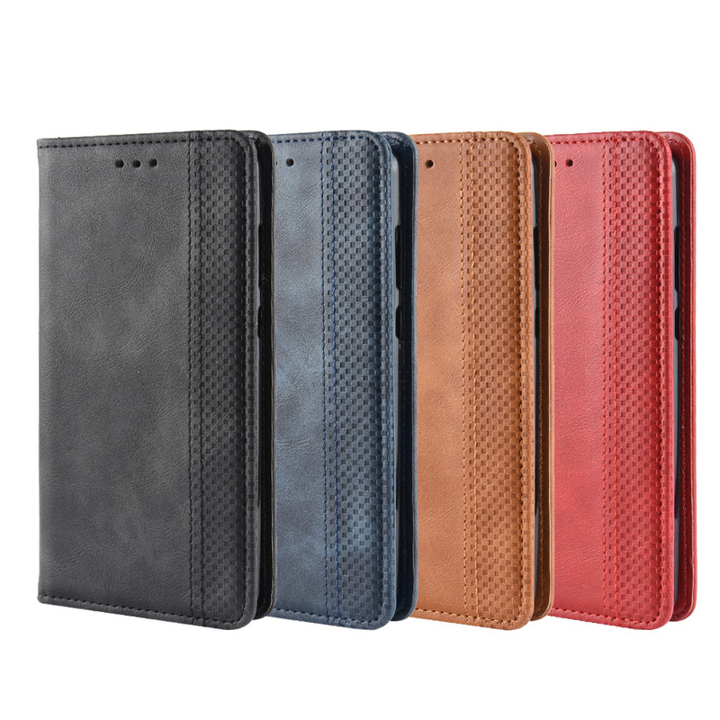 Luxury Retro Slim Magnetic Leather Flip Cover For MOTO One Fusion / Plus Case Book Wallet Card Stand Soft Cover Mobile Phone Bag