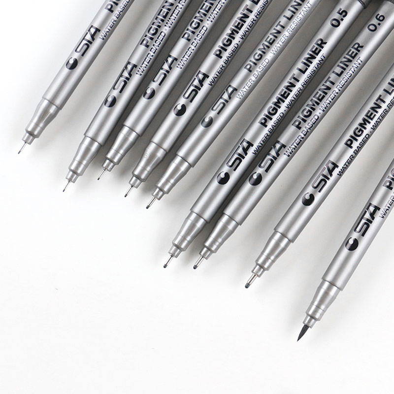1Pc Waterproof Painting Pigment Lining Micron Ink Art Marker Black Fineliner Sketch Pen Needle Pen School Supplies Stationery