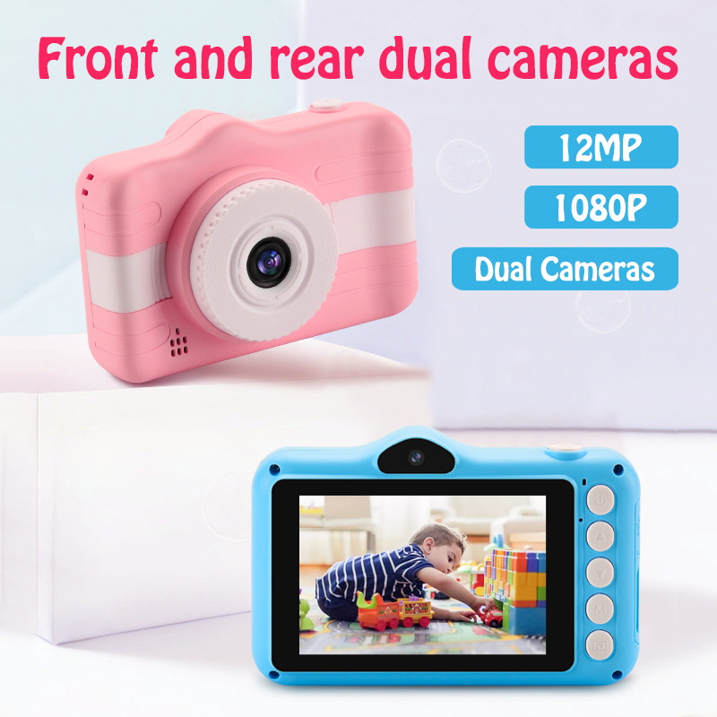 Children's Camera Cute Cartoon Mini Digital Camera For Kids 3.5 Inch 12MP 1080P Photo Video Camera Child Birthday Christmas Gift