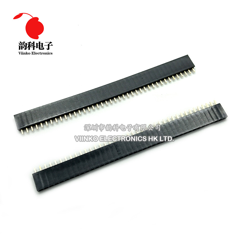 100pcs 2.54mm 40 Pin Stright Female Single Row Pin Header Strip PCB Connector