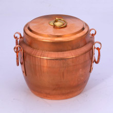 Traditional Copper Thermal Cooker Home Thick Hammered Soup Pot Nonstick Stew Pan Stockpot with Lid 4L/5L/6L