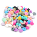 10pcs/lot Silicone lentil Beads 15mm Teething Necklace Baby Teething Toy Silicone BPA Free DIY Charms Newborn Nursing Accessory