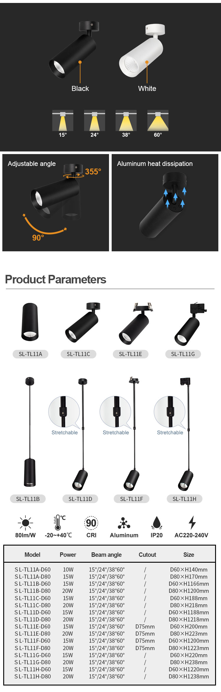 hanging track light