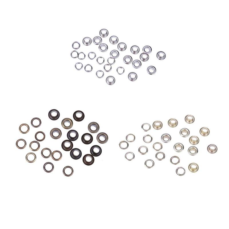 100sets Metal 4/5/6/8mm Round Inner Hole Shoes Garment Clothes Eyelets Appare Eyelet with Washer Leather Craft Repair Grommet
