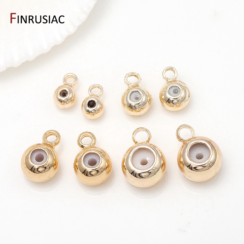 14k Real Gold Plated 3mm/4mm/5mm/6mm Positioning End Beads DIY Making Jewelry Chain Connector Accessory Findings