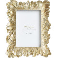 1pc Vintage Golden Ginkgo Leaf Resin Photo Frame Home Retro Decor Crafts Wedding Gift 4/6 Inch