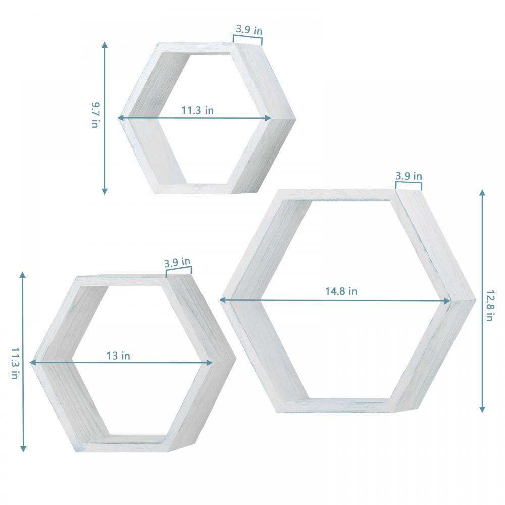 Hexagon Floating Shelves Set Of 3
