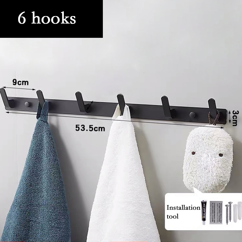 1Pc Creative Wall-mounted Space Aluminum Robe Hook Kitchen Door Coat Hanger Bathroom Towel Rack