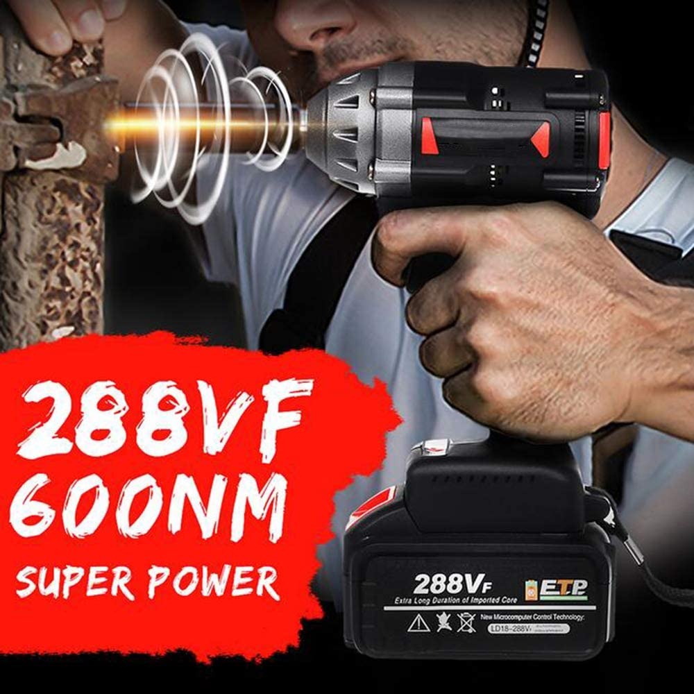 288VF 600NM Brushless Impact Wrench Max Lithium Battery High Hardness Super Strong Power Wrench Power Tool with Charger Sleeve