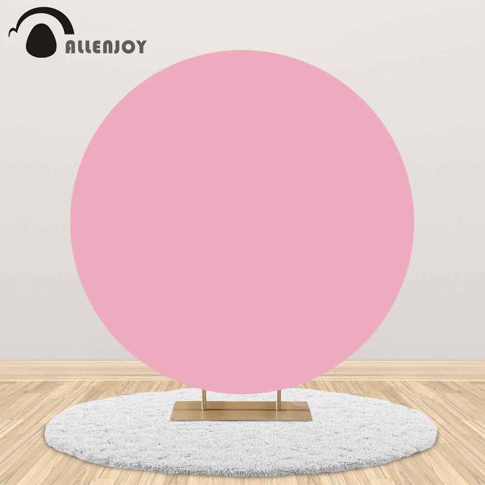 Allenjoy Solid Color Round Backdrop Cover Pink Blue Red Birthday Wedding Circle Banner Baby Shower Photocall Party Background