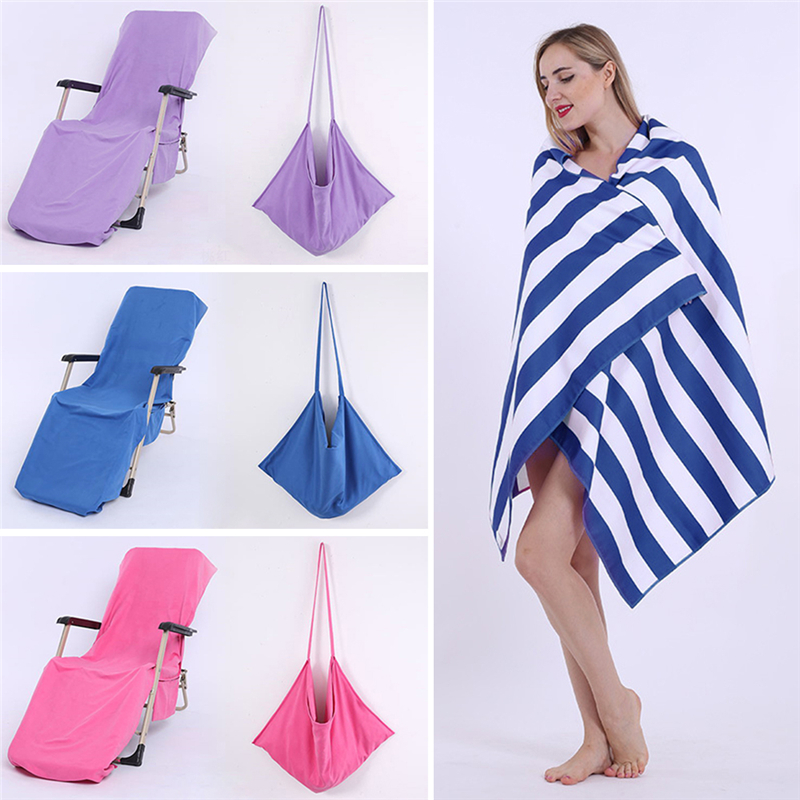 Lounger Mate Beach Towel Sun Bed Chair Cover Garden Lounge + Pockets Bath Towels for Adults Outdoor Thicker Extra Large