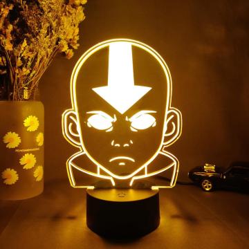 Comic Figurine Aang 3D Night Lamp from Avatar: The Last Airbender Kids Bedroom Decor Lights LED Sensor Light for Children's Room