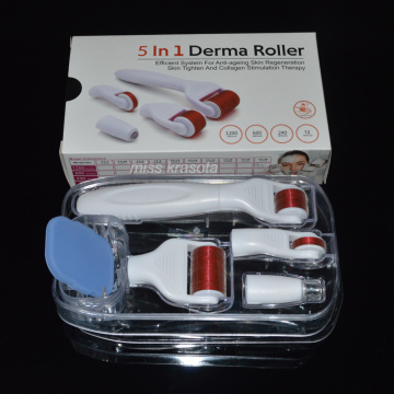 5 in 1 Derma Rolling System Kit Face Roller Massager With Needles Facial Care Meso Roller Set