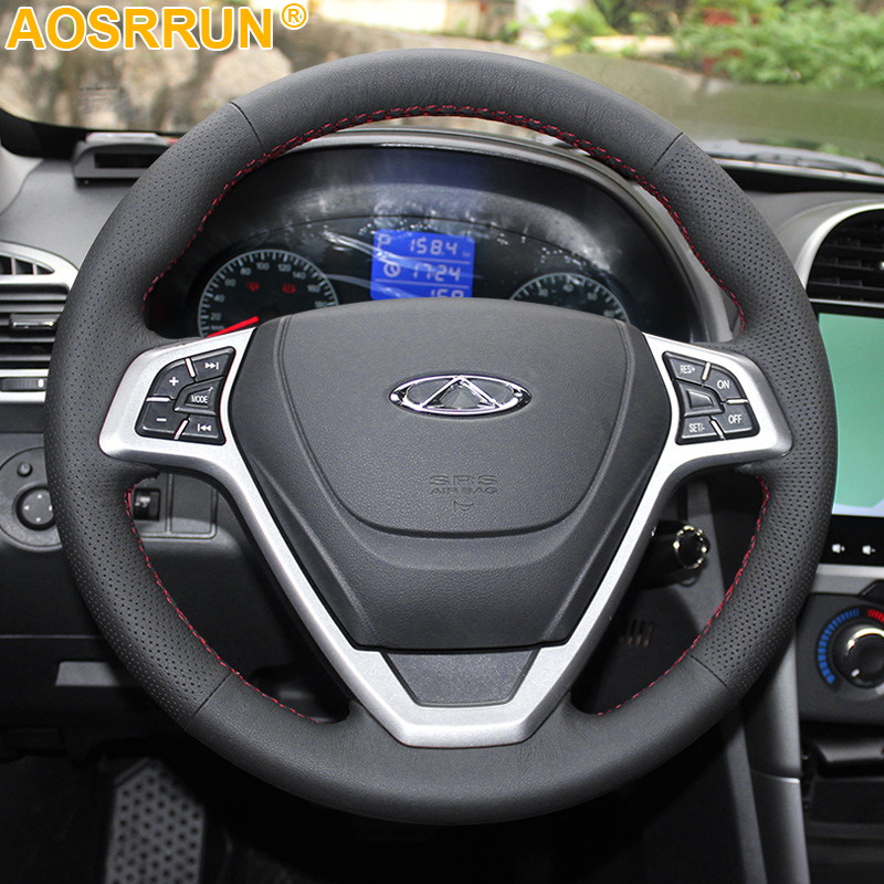 Artificial Leather Car steering wheel cover For Chery tiggo 3 2011 2012 2013 2014 2015 2016 2018