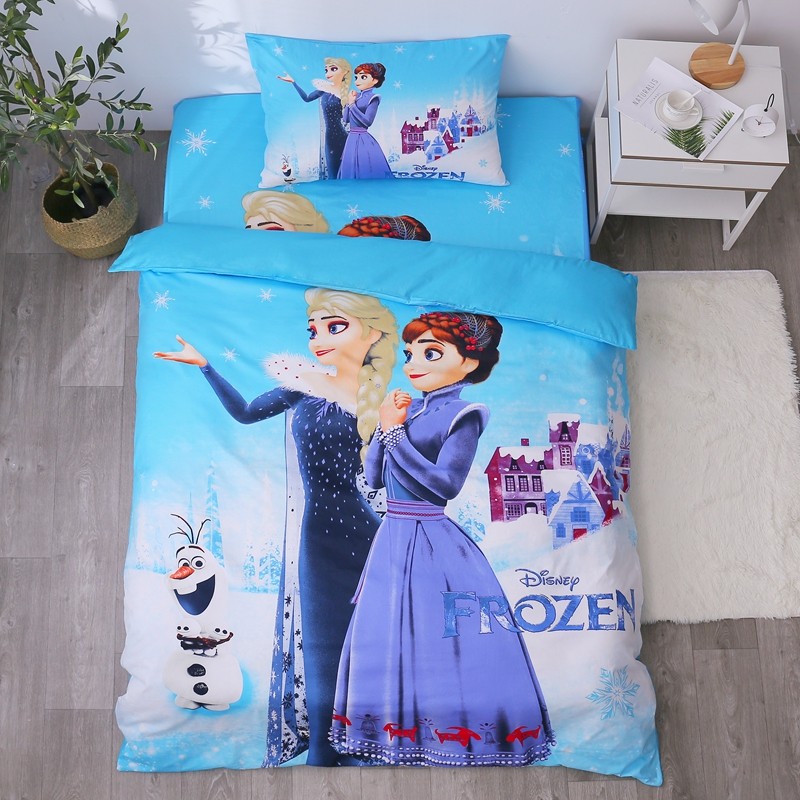 Disney Barbie Mermaid Princess Bedding Set 100% Cotton Duvet Cover Pillowcases for Baby Girls Kids Birthday Gift Bedclothes