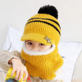 Winter Children Hats Knitted Baby Girls Cap Boy Wool Hat Face Scarf Baby Hat Cute Cat Ears Hats for Kids New 3-10 Years old