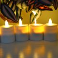 set of 12 Rechargeable led candle Flameless Tea Light electric lamp waxless Valentine Home Wedding church Table DIY decor-AMBER