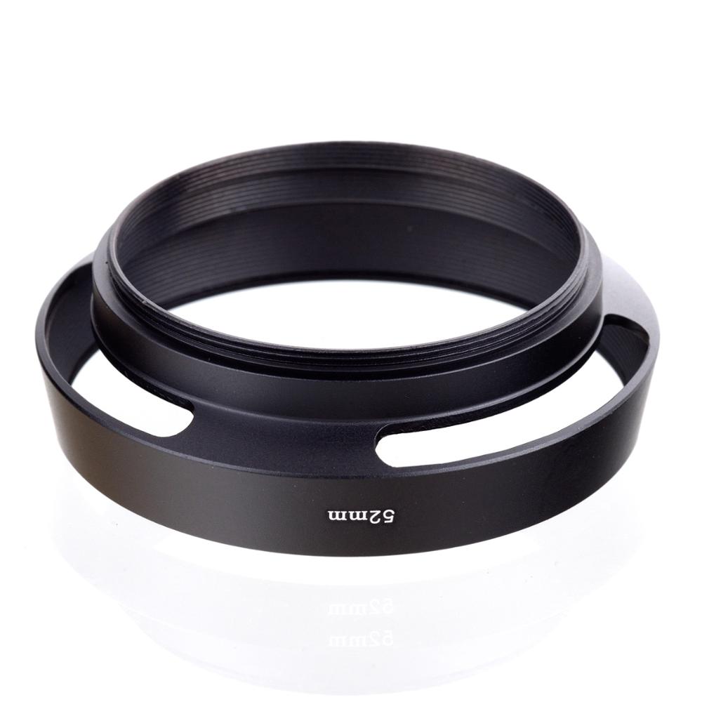 52mm Camera Lens Hood Metal Vented Screw-in Lente Protect For Canon Nikon Sony Leica Olympus Pentax