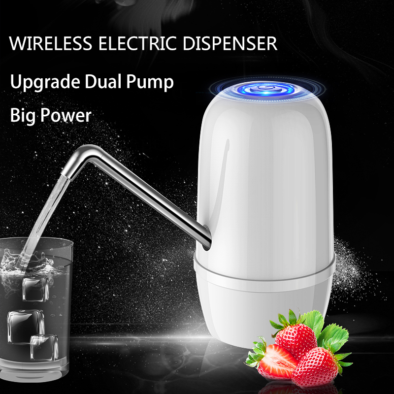 Protable Electric Water Bottle Pump USB Fast Charging Automatic Dispenser Double Motor Drinking Water Bucket Pumps For Home