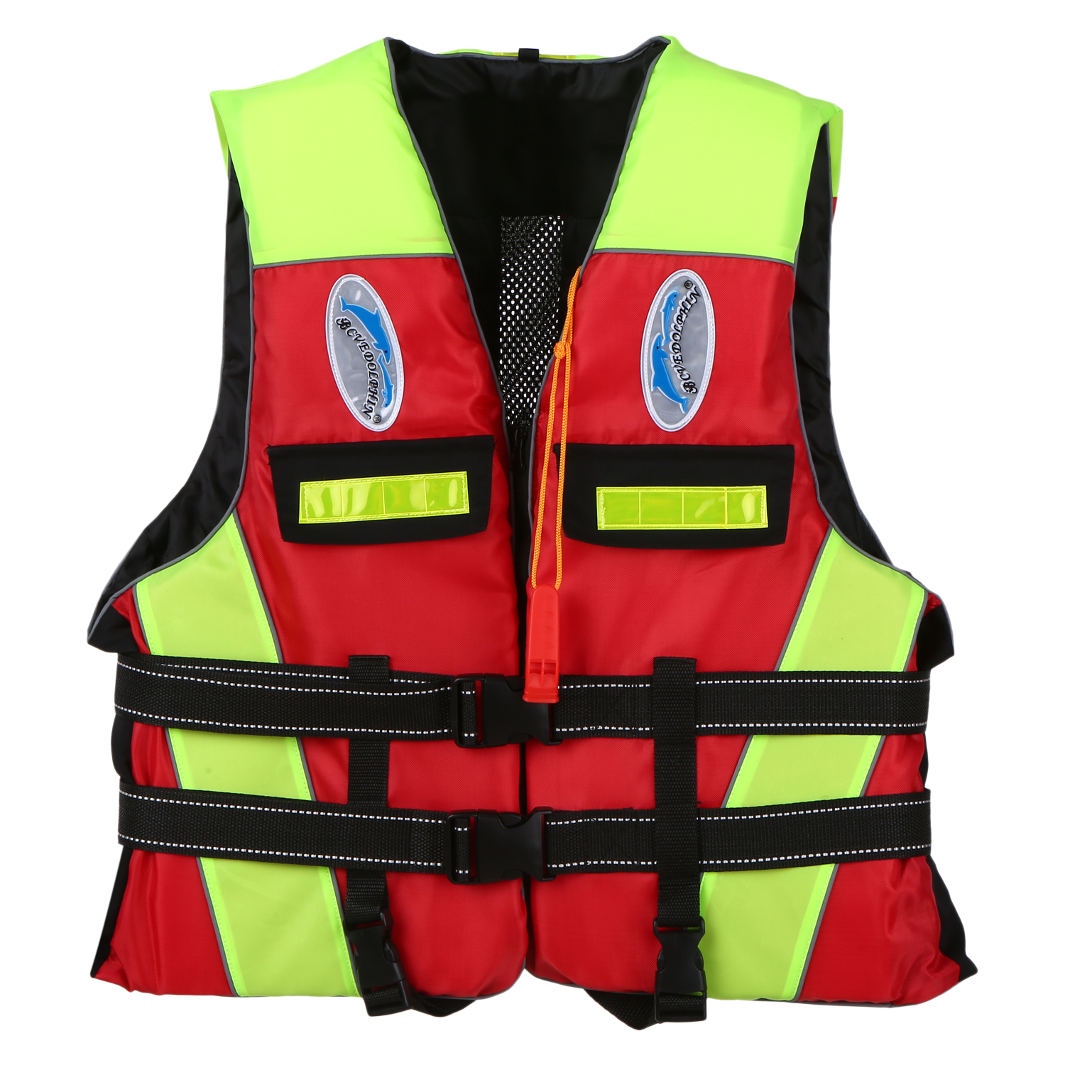 Reflective Life Jacket Water Sports Survival Life Vest Floatation Vest Adults Children Buoyancy Aistcoat for Kayak Fishing Boat