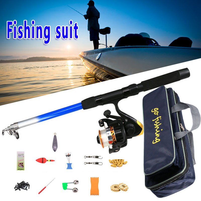 Fishing Rod and Reel Rod Combo kit de pesca W/ Portable Fishing Storage Bag olta takimlari Spinning Reel Gear Pole Set Line Lure