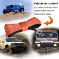 3/16 inch x 50 inch 7700 LBs Synthetic Winch Line Cable Rope with Protection Sleeve for ATV UTV