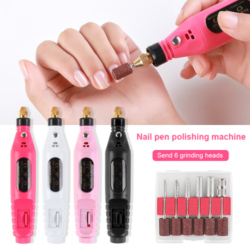 USB Charging Electric Nail Drill Machine Polish Grinding Nail Art Manicure Tool Polisher Electric Manicure Drill Nail Tools