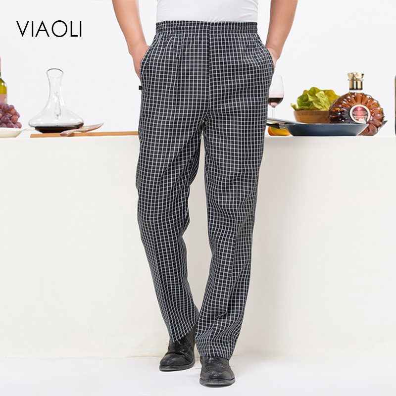 VIAOLI hotel cooker uniform pant chef work clothes restaurant Stripe semi-elastic trousers work clothes zebra pant kitchen pant