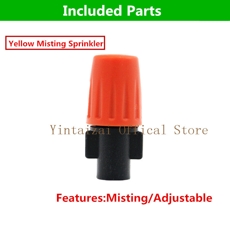 5m/10m/20m Yellow Fog Nozzles Irrigation System Portable Misting Automatic Watering Garden Hose Spray Head Watering Kits