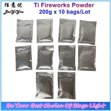 10bags Ti Powder 200g/Bag Titanium Metal Powder For Cold Spark Fountain Fireworks Sparkular Machine Consumables Powder MSDS