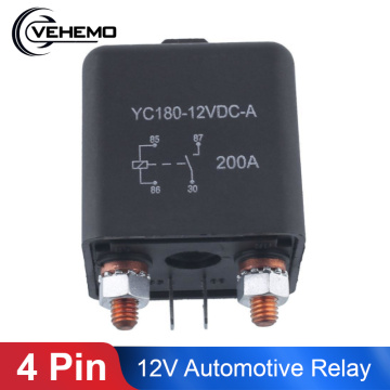Vehemo 12V 200A Relay 4 Pin For Car Auto Heavy Duty Install Split Chargeover