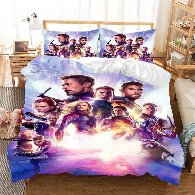 Marvel Avenger Alliance 3D bedding set iron Man Queen King size comforter bedding sets bedclothes Cartoon Duvet cover Gift
