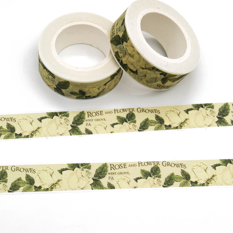 1 PCS Roses And Flowers Growers Washi Tape Pattern Masking Tape Decorative Scrapbooking DIY Office Adhesive Tape 15mm*10m