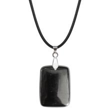 Black Onyx 25x35mm Rectangle Stone Pendant Necklace for women Men