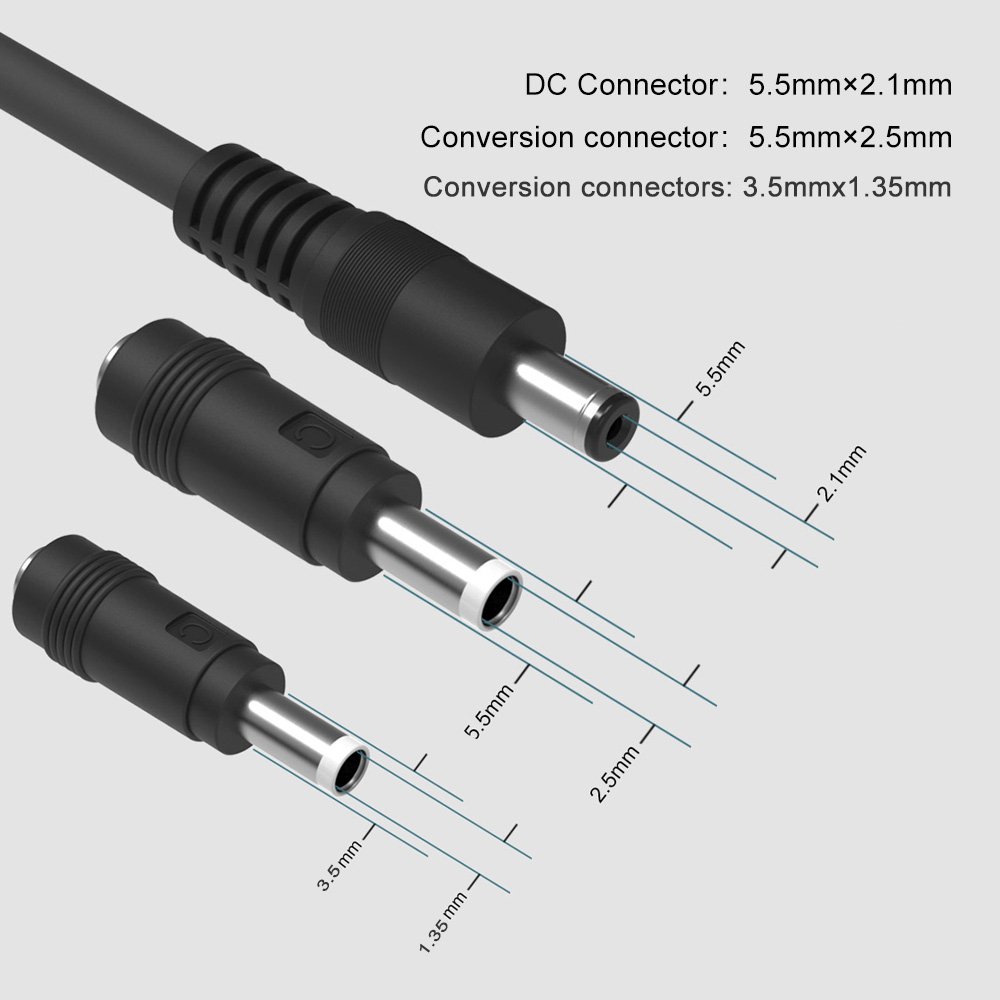 Solar Charging Cable Extension Cable with DC5521 DC5525 DC3513.5 Connectors for Jackery ALLPOWERS More Portable Power Station.