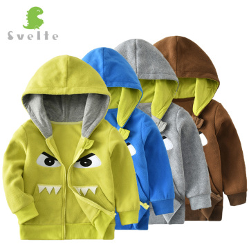 SVELTE Baby Kids Boy Polar Fleece Hooded Jacket Monster Face Hoody Sweatshirt Full Zip Fleese Outwear for Spring Autumn Winter