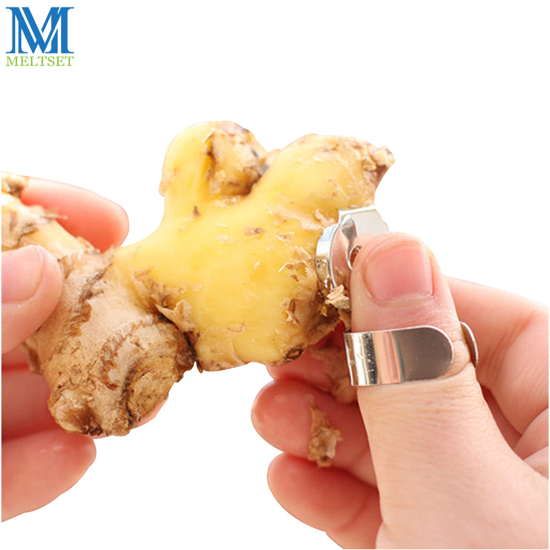 Meltset Stainless Steel Alloy Garlic Ginger Peeler Kitchen Gadget Chinese Chestnut Cutter Zester Fruit Tools